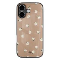 iPhone 16 glazen hardcase - Sweet daisies