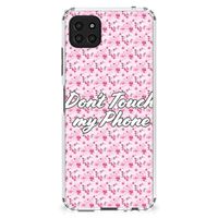 Samsung Galaxy A22 5G Anti Shock Case Flowers Pink DTMP - thumbnail