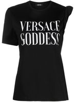 Versace t-shirt à slogan imprimé - Noir