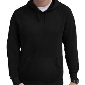 Zwarte hoodie / sweater raglan met capuchon voor heren