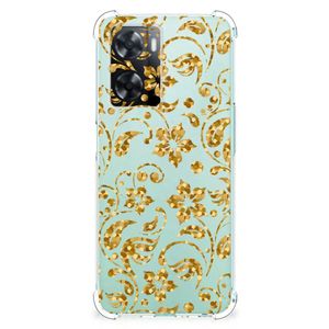 OPPO A57 | A57s | A77 4G Case Gouden Bloemen