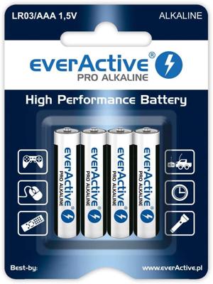 Alkaline batterijen AAA / LR03 everActive Pro - 4 stuks (blister)
