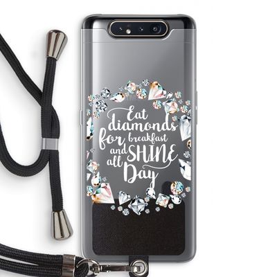 Diamonds: Samsung Galaxy A80 Transparant Hoesje met koord
