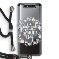 Diamonds: Samsung Galaxy A80 Transparant Hoesje met koord Diamonds: Samsung Galaxy A80 Transparant Hoesje met koord