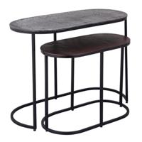 PTMD bijzettafel janca aluminium 69 cm set van 2 | 2 stuks