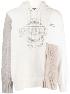 FIVE CM hoodie à design patchwork - Blanc