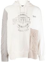 FIVE CM hoodie à design patchwork - Blanc