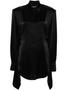 David Koma robe-chemise à manches longues - Noir