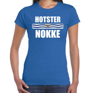 Hotsternokke met vlag Zeeland t-shirts Zeeuws dialect blauw voor dames