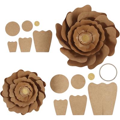 Creativ Company Papieren bloemen, d 15+25 cm, naturel, 2 stuk/ 1 doos