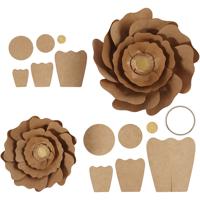 Creativ Company Papieren bloemen, d 15+25 cm, naturel, 2 stuk/ 1 doos