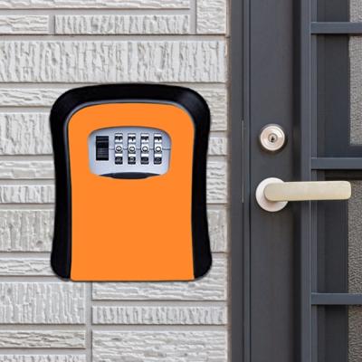 Wachtwoord lock metalen opbergdoos deur veiligheid vak muur kabinet sleutel veiligheid box (oranje)