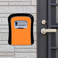 Wachtwoord lock metalen opbergdoos deur veiligheid vak muur kabinet sleutel veiligheid box (oranje)