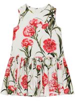 Dolce & Gabbana Kids robe sans manches à fleurs - Blanc