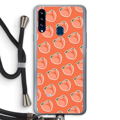 Just peachy: Samsung Galaxy A20s Transparant Hoesje met koord