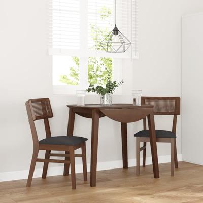 Eetkamerstoelen met kussens 2 st massief hout rubber bruin