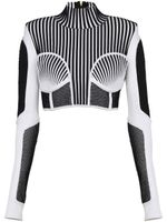 Balmain haut crop à manches longues - Blanc