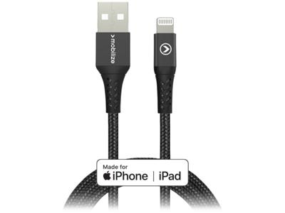 Mobilize Mobilize Strong Nylon Cable USB to Apple MFi Lightning 1m. 12W Black