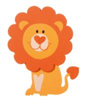 Darice • geschilderde houtvorm leeuw