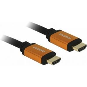 DeLOCK 85728 HDMI kabel 1,5 m HDMI Type A (Standaard) Zwart, Goud