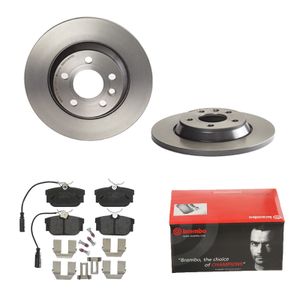 Remmenset, remschijf BREMBO, Remschijftype: Massief, Inbouwplaats: Achteras: , u.a. für VW, Seat, Ford