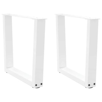 Eettafelpoten 2 st V-vormig 50x(42-43,3) cm staal wit