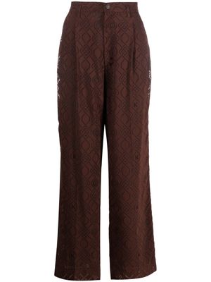 Koché pantalon droit à imprimé abstrait - Marron
