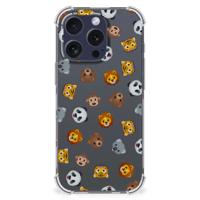 Doorzichtige Silicone Hoesje voor iPhone 16 Pro Dieren Emojis
