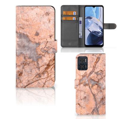 Motorola Moto E22 | E22i | Bookcase | Marmer Oranje