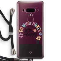 Happy days: HTC U12+ Transparant Hoesje met koord