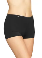 Dames boxershort katoen 38842 - Comfort short - katoenen ondergoed - wit -zwart - huidskleur - badstof kruisje