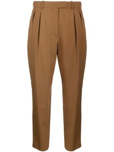 A.P.C. pantalon court à design plissé - Marron