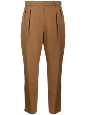 A.P.C. pantalon court à design plissé - Marron