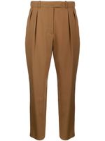 A.P.C. pantalon court à design plissé - Marron