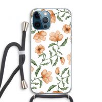 Peachy flowers: iPhone 12 Pro Transparant Hoesje met koord Peachy flowers: iPhone 12 Pro Transparant Hoesje met koord