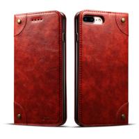 Voor iPhone 8 plus/7 plus barokke eenvoudige horizontale Flip lederen draagtas met houder & kaartsleuven & portemonnee (rood)