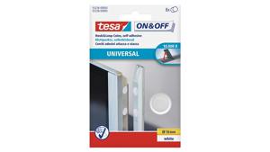 TESA On & Off 55226-03-00 Klittenband punten Om vast te plakken Haak- en lusdeel (Ø) 16 mm Wit 8 paar