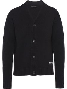 Prada cardigan à patch logo - Noir