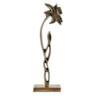 Ornament op voet Daffodil antiek brons L