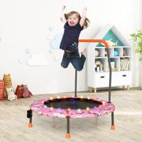 Φ92 cm Kindertrampoline Gevoerde Veiligheidshandgreep voor Kinderen met Led-Verlichting Ronde Springmat en Beschermhoes