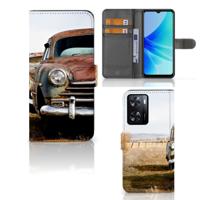 PPO A57 | A57s | A77 4G Telefoonhoesje met foto Vintage Auto | Portemonnee hoesje