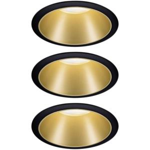 Paulmann Cole Coin 93404 Inbouwlamp Set van 3 stuks Energielabel 2021: n.v.t. 6 W Warmwit Zwart, Goud