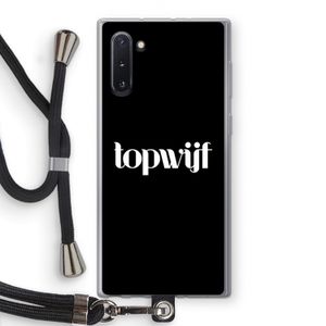 Topwijf Zwart: Samsung Galaxy Note 10 Transparant Hoesje met koord