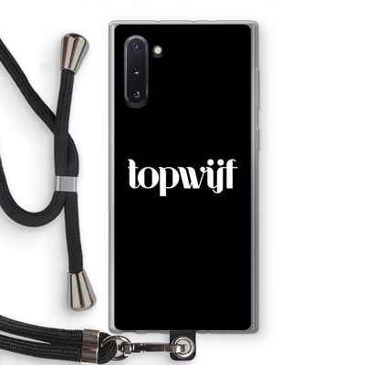 Topwijf Zwart: Samsung Galaxy Note 10 Transparant Hoesje met koord