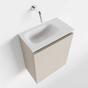 MONDIAZ TURE 40cm toiletmeubel linen. EDEN wastafel talc links geen kraangat