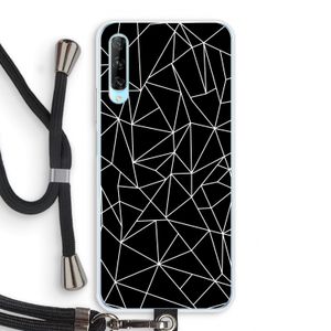 Geometrische lijnen wit: Huawei P Smart Pro Transparant Hoesje met koord