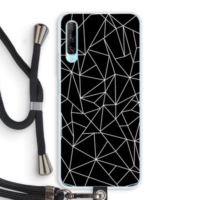 Geometrische lijnen wit: Huawei P Smart Pro Transparant Hoesje met koord