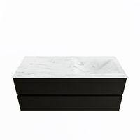 MONDIAZ VICA-DLUX 120cm badmeubel onderkast Urban 2 lades. Inbouw wastafel CLOUD rechts 1 kraangat, kleur Opalo.