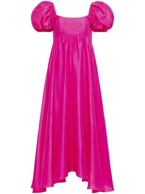 AZEEZA robe Rory mi-longue en soie - Rose