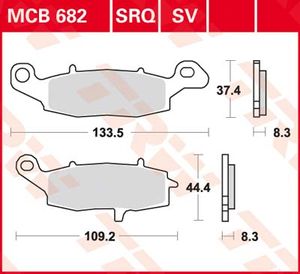 TRW Remblokken, en remschoenen voor de moto, MCB682SV Sinter street